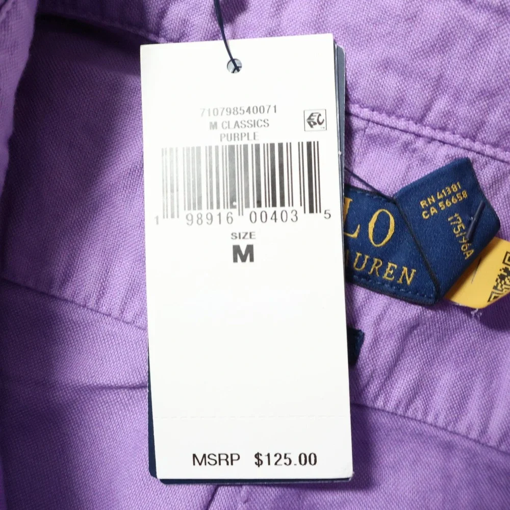 Polo Ralph Lauren Button Down Shirt Mens M Purple Classic Fit Preppy $125 NWT